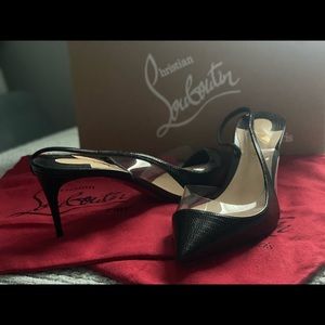 NWT Louboutin Calf Zarli PVC Optisexy 70 Pumps 40.5